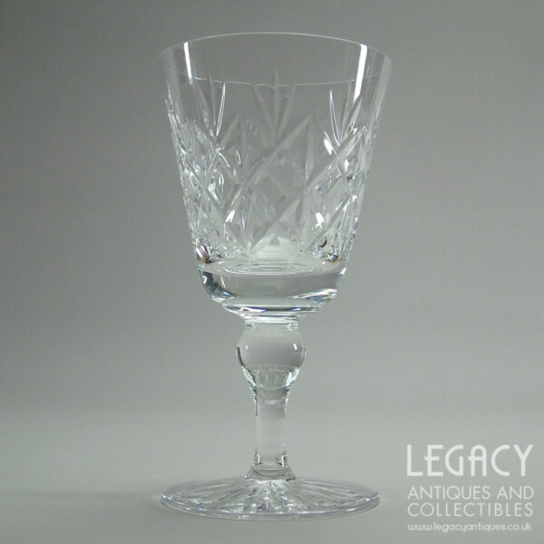 Pair of Edinburgh Crystal ‘Glenshee’ Design Large Wine Glasses (5 ½")