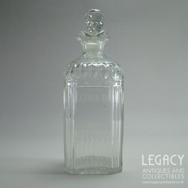 Georgian Small Square Spirit Decanter for 'Shrub' c.1810