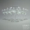 Set of Ten Late Victorian Star and Needle Cut Lead Crystal Pan Champagne Glasses c.1890