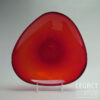 Whitefriars Large Tricorn (Three Sided) Shallow Bowl No. 9588 in Ruby (12 ½")