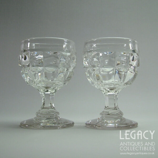 Pair of Late 19th Century Triple Moulded Lead Crystal Rummers