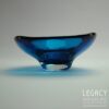 Whitefriars Small Tricorn (Three Sided) Glass Bowl No. 9516 in Blue (5 ½")