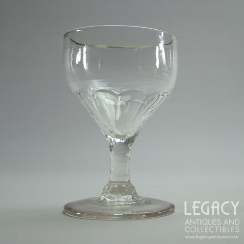 Petal Moulded Blown Lead Crystal Ogee Wine or Gin Glass c.1790-1800