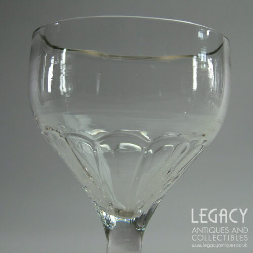 Petal Moulded Blown Lead Crystal Ogee Wine or Gin Glass c.1790-1800