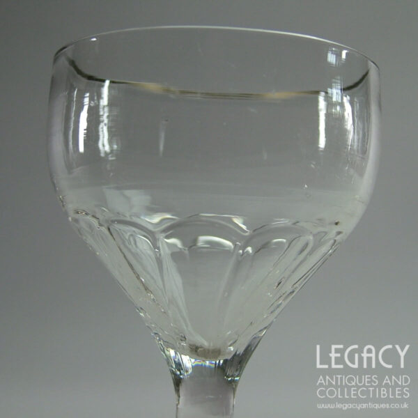 Petal Moulded Blown Lead Crystal Ogee Wine or Gin Glass c.1790-1800