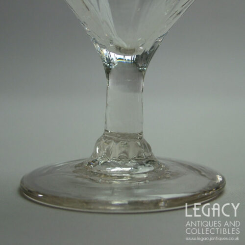 Petal Moulded Blown Lead Crystal Ogee Wine or Gin Glass c.1790-1800