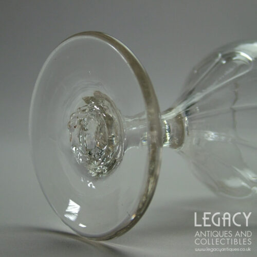 Petal Moulded Blown Lead Crystal Ogee Wine or Gin Glass c.1790-1800