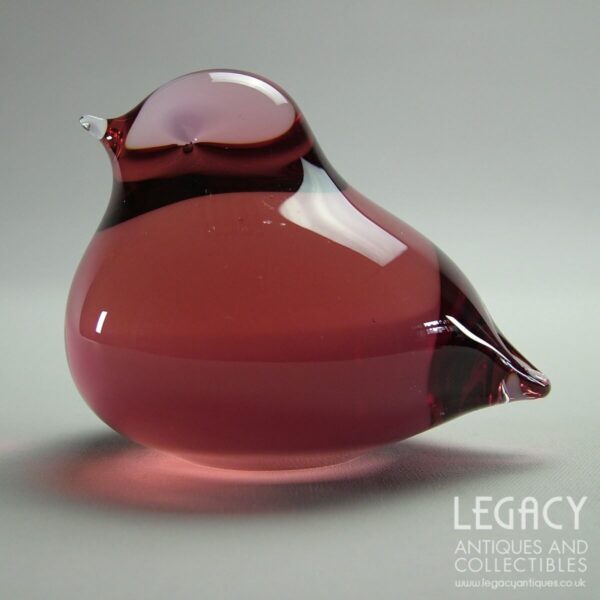 Wedgwood Glass Pink Glass Fledgling Bird Paperweight or Figure RSW429