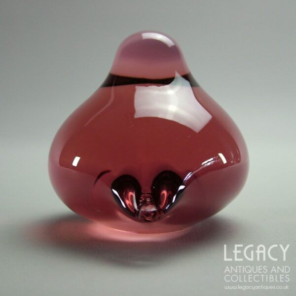 Wedgwood Glass Pink Glass Fledgling Bird Paperweight or Figure RSW429