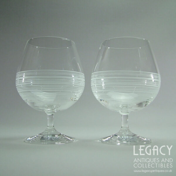 Pair of Galway Crystal 'Living' Range Lead Crystal Brandy Glasses with Original Stickers