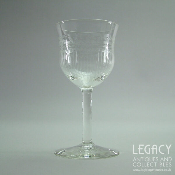 Set of Four Early 20th Century Port or Sherry Glasses with Geometric Motif c.1910