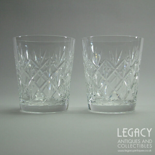 Pair of Edinburgh Crystal ‘Glenshee’ Design Large Whisky or Water Tumblers