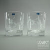 Pair of Caithness Glass Large Whisky Tumblers with Leaf Motif and Original Stickers