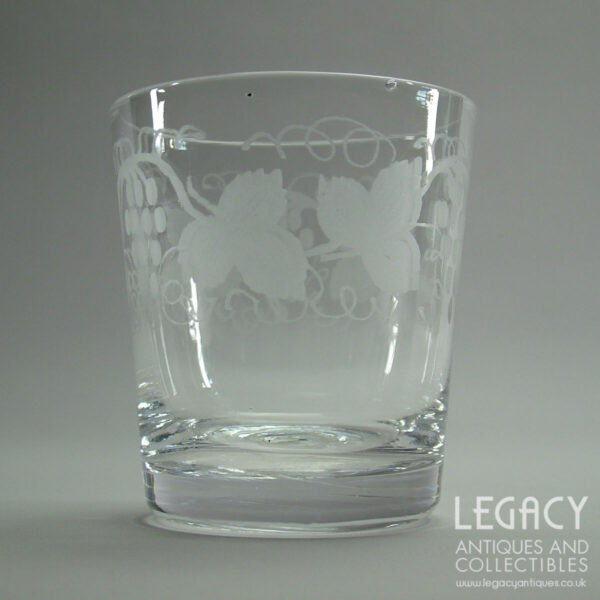 Late Victorian Fruiting Vine Engraved Lead Crystal Whisky Tumbler c.1870