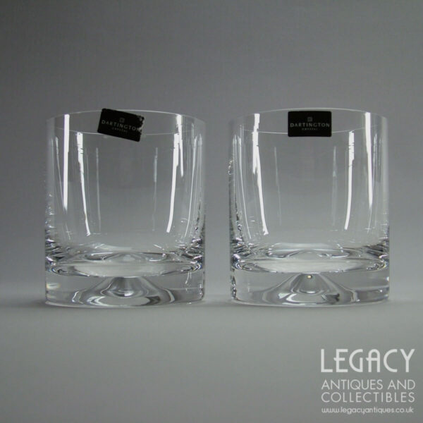 Pair of Dartington Crystal 'Dimple' Design DOF Whisky Tumblers TU10/5/P in Original Box