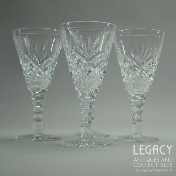 Set of Four Harbridge Crystal Highly Cut Lead Crystal Port or Sherry Glasses c.1930s