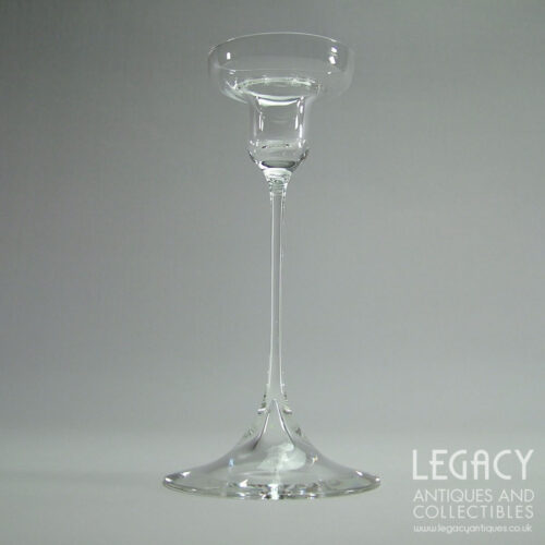 Dartington Glass Tall Pan-Topped Candlestick D69 in Clear c.1968