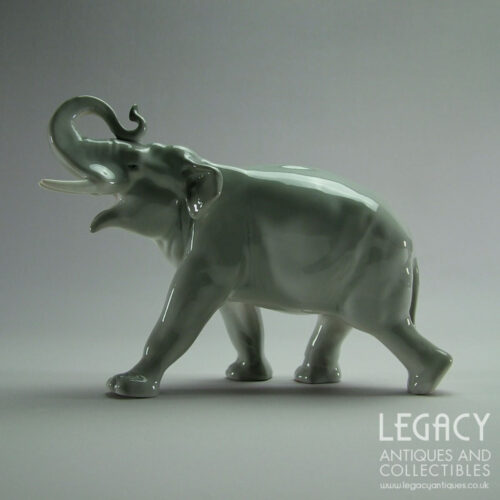 Vintage Russian Lomonosov Porcelain Elephant Figurine