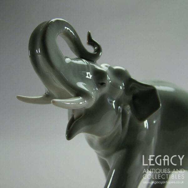 Vintage Russian Lomonosov Porcelain Elephant Figurine