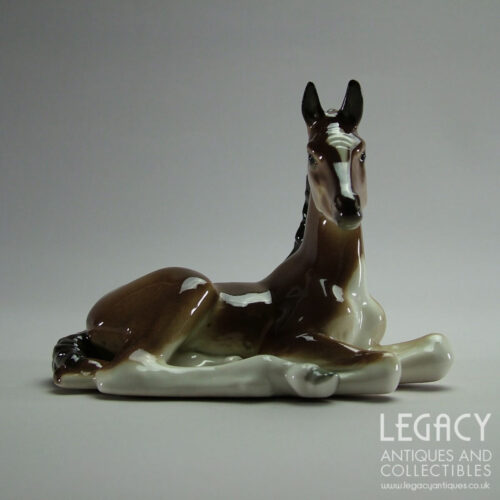 Vintage Russian Lomonosov Porcelain Seated Horse Figurine