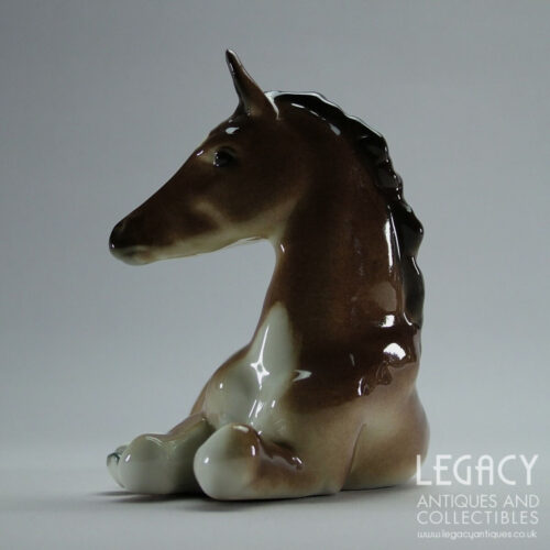 Vintage Russian Lomonosov Porcelain Seated Horse Figurine