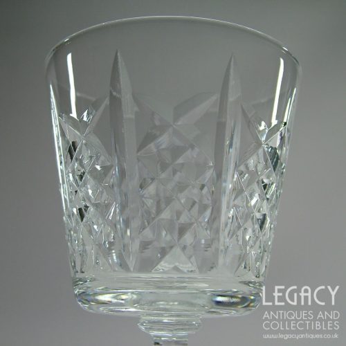 Pair of Edinburgh Crystal Cross Cut Bucket Bowled Wine Glasses