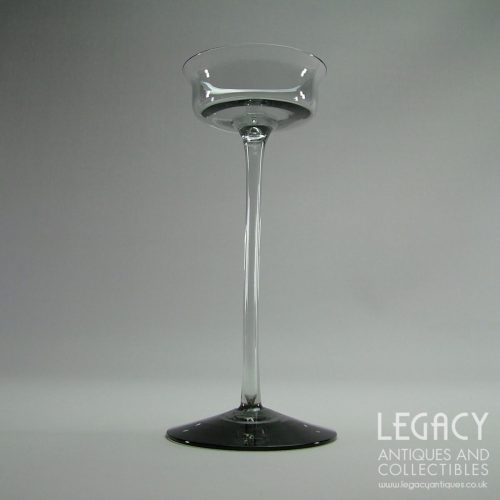 Medium Wedgwood Crystal ‘Arthur’ Design Candlestick W29/2 in Midnight Grey