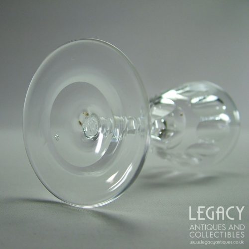 Pair of Victorian Lead Crystal Liqueur Glasses with Honeycomb Stems c.1860