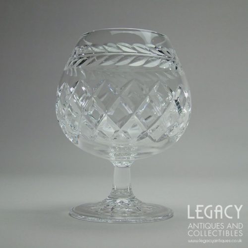 Continental Lead Crystal Brandy Balloon with Laurel Cutting