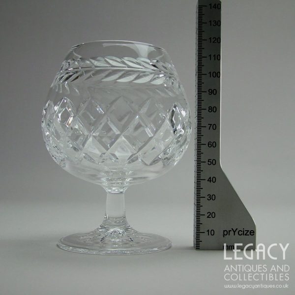 Continental Lead Crystal Brandy Balloon with Laurel Cutting