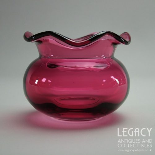 Webb Continental Cranberry Glass Optic Sugar Bowl No. 605164