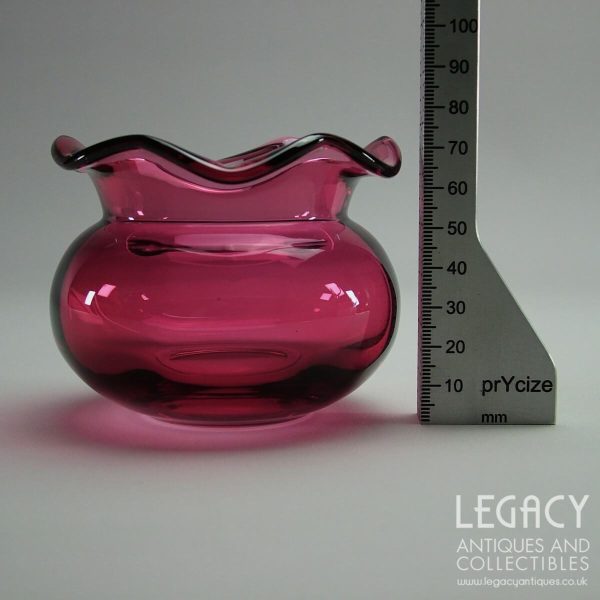 Webb Continental Cranberry Glass Optic Sugar Bowl No. 605164