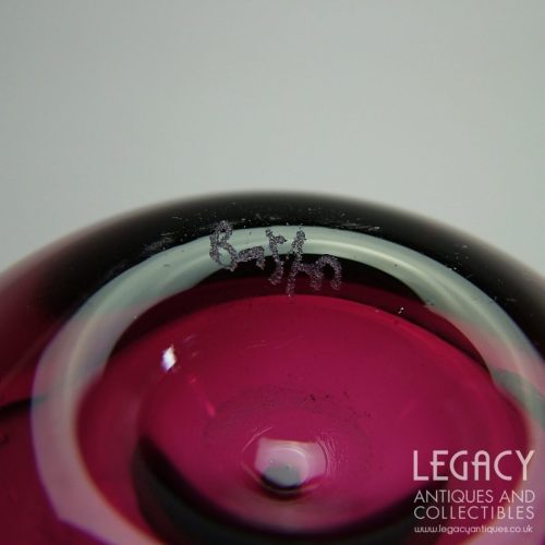 Bristol Glass Cranberry or Ruby Glass Blown Paperweight