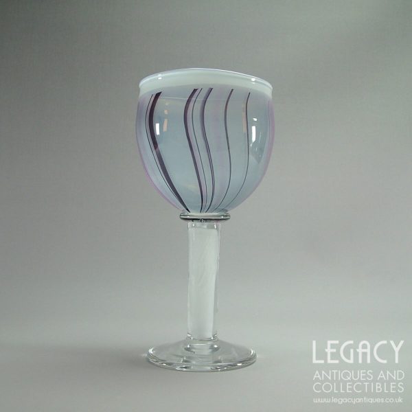 Large Kosta Boda 'Ateljé' Range Goblet with Striped Bowl by Bengt Edenfalk c.1980s