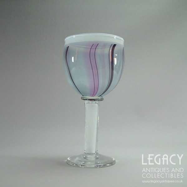 Large Kosta Boda 'Ateljé' Range Goblet with Striped Bowl by Bengt Edenfalk c.1980s