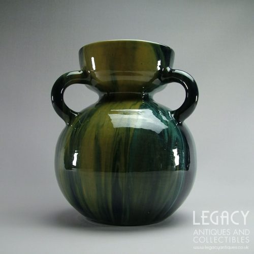 Huge Art Nouveau Sunflower Pottery 'Elton Ware' Three Handled Ceramic Vase c.1880-90