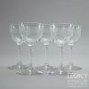 Set of Five Late Victorian ‘Greek Key’ Cut Lead Crystal Liqueur or Cordial Glasses c.1890