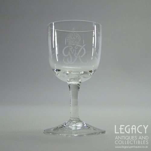 Commemorative Lead Crystal Liqueur Glass for Royal Household of King George VI (1937)