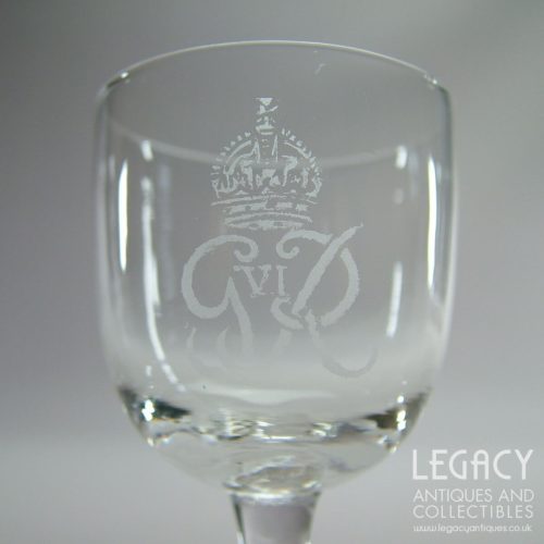 Commemorative Lead Crystal Liqueur Glass for Royal Household of King George VI (1937)