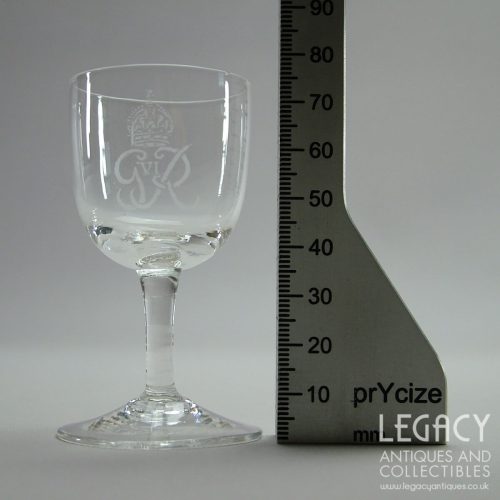 Commemorative Lead Crystal Liqueur Glass for Royal Household of King George VI (1937)