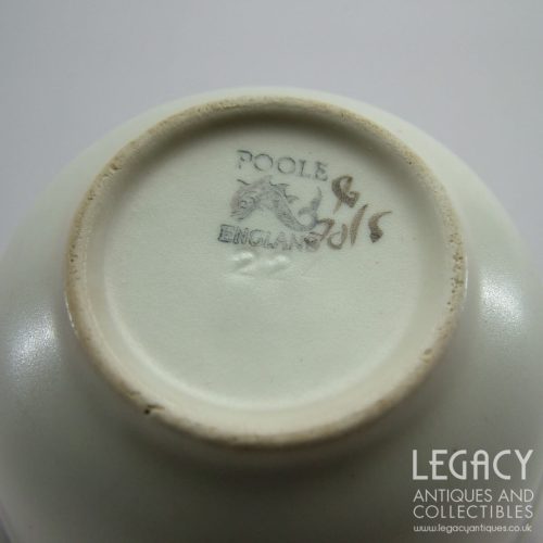 1950s Poole Pottery Small Trinket or Pin Bowl with Floral Motif No. 224