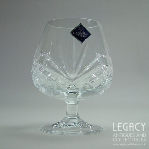 Edinburgh Crystal ‘Kinross’ Design Lead Crystal Brandy Glass with Original Sticker