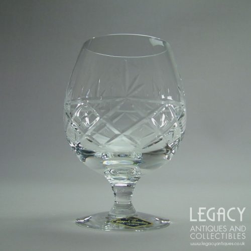 Royal Brierley 'Bruce' Design 12oz Lead Crystal Brandy Glass No. 1463 with Original Sticker