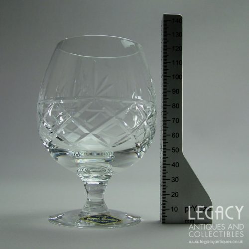 Royal Brierley 'Bruce' Design 12oz Lead Crystal Brandy Glass No. 1463 with Original Sticker