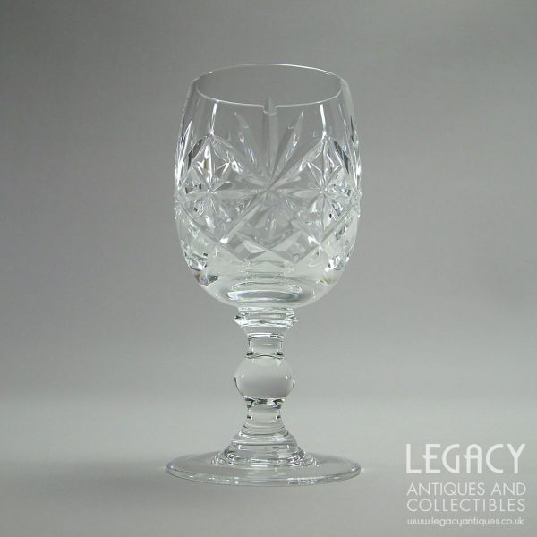 Set of Four Webb Continental 'Oxford' Design Lead Crystal Claret Wine Glasses