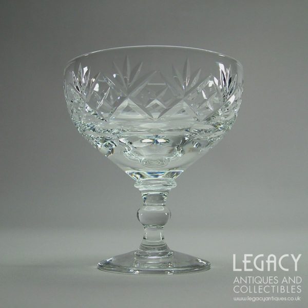 Pair of Webb Corbett Crystal 'Georgian' Design Pan Champagne Glasses