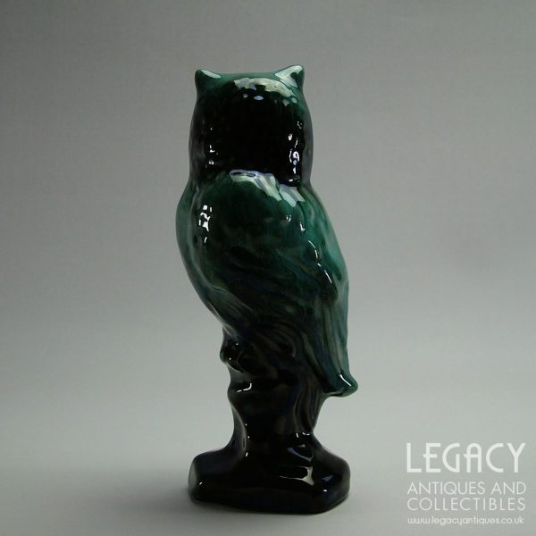 Canadian Blue Mountain Pottery Small Perched Owl Figure in Green