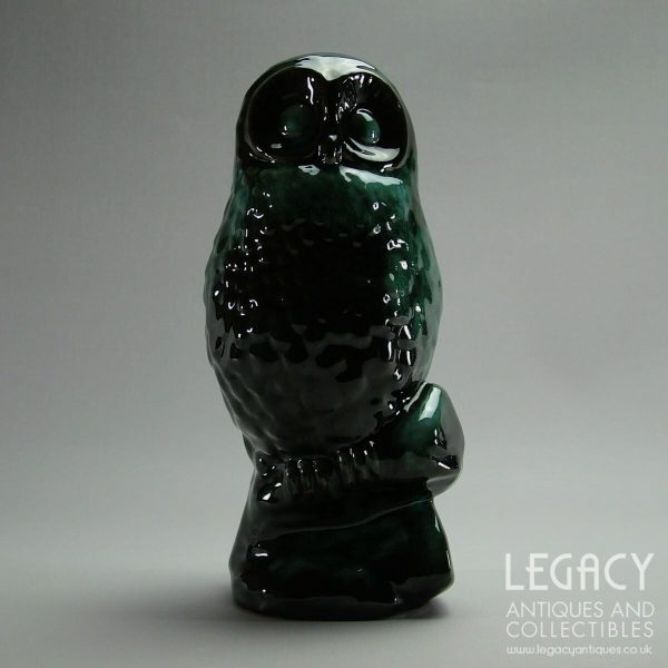 Canadian Blue Mountain Pottery Medium Perched Owl Figure in Green