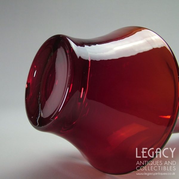 Riihimaën Lasi Oy (Riihimäki) Large Ruby Glass Flower Vase No. 1379 by Erkkitapio Siiroinen