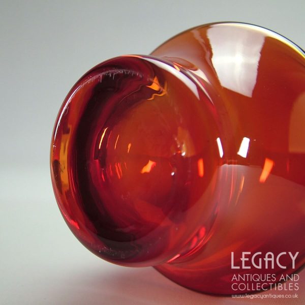 Riihimaën Lasi Oy (Riihimäki) Large Ruby Glass Flower Vase No. 1374